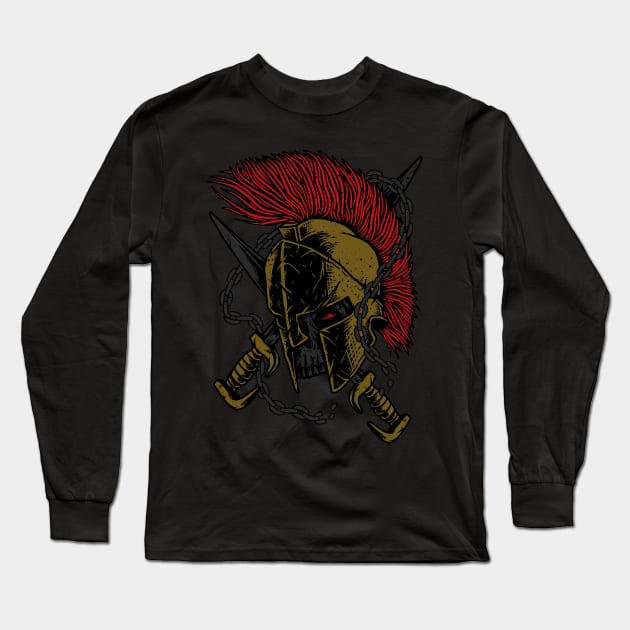 Sparta Warrior Long Sleeve T-Shirt by quilimo